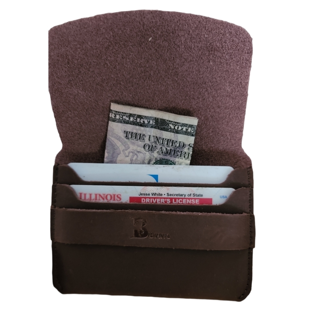 Brave Men's Italian Leather Slim Minimalist Wallet - New in BOX - Picture 2 of 6